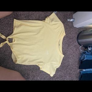 Yellow “smile” crop top